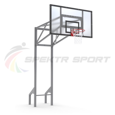 Купить Стойка баскетбольная уличная усиленная со щитом из оргстекла, кольцом и сеткой SP D 413 в Чаплыгине 