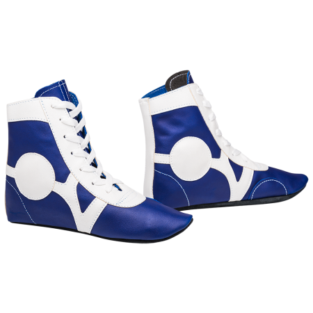Купить Обувь для самбо SM-0102, кожа, синий Rusco в Чаплыгине 