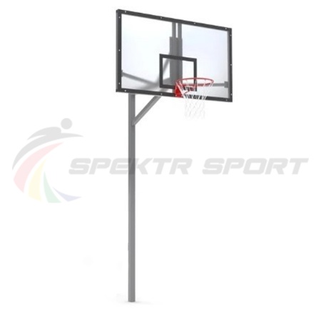 Купить Стойка баскетбольная уличная упрощенная со щитом из оргстекла, кольцом и сеткой SP D 412 в Чаплыгине 